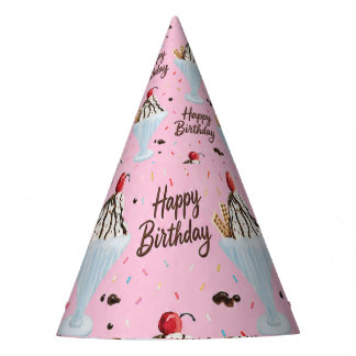 Alles Gute zum Geburtstag Eisbecher Partyhütchen