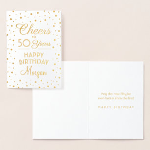 ALLES GUTE zum Geburtstag Elegant Weiß & Gold Konf Folienkarte