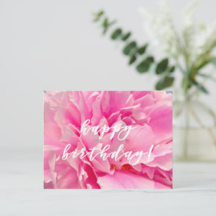 Alles Gute zum Geburtstag! Elegante rosa Pfingstro Postkarte