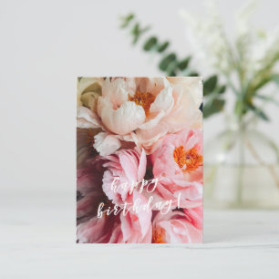 Alles Gute zum Geburtstag! Elegante rosa und rosaf Postkarte