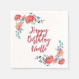 Alles Gute zum Geburtstag - Elegante, rote Whimsik Serviette