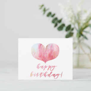 Alles Gute zum Geburtstag! Elegantes rosa Achat-He Postkarte