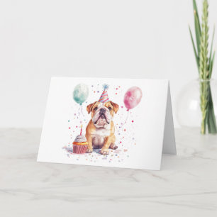 Alles Gute zum Geburtstag Englische Bulldogge Karte