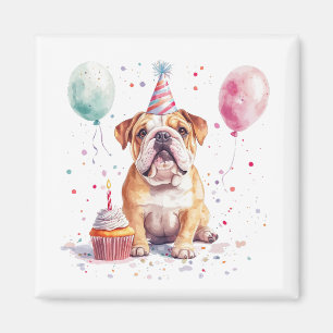 Alles Gute zum Geburtstag Englische Bulldogge Magnet