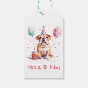 Alles Gute zum Geburtstag English Bulldog Geschenkanhänger