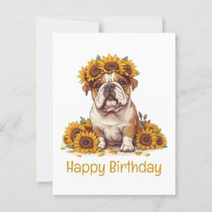 Alles Gute zum Geburtstag English Bulldog Sonnenbl Postkarte