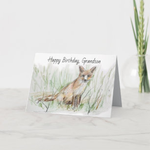 Alles Gute zum Geburtstag Enkel Wüsten-Graufuchs Karte