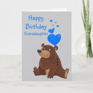 Alles Gute zum Geburtstag Enkelin Ballon Bär Karte