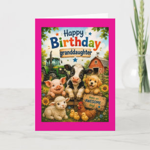 Alles Gute zum Geburtstag Enkelin Bauernhoftiere ( Karte
