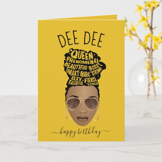 Alles Gute zum Geburtstag! Ermächtigung der schwar Karte (Gelbe Blume)