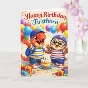 Alles Gute zum Geburtstag erstgeborener süßer Dino Karte
