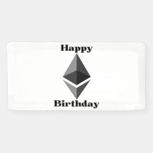 Alles Gute zum Geburtstag Ethereum Icon 2x1 Vinyl  Banner