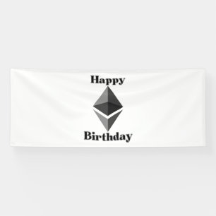 Alles Gute zum Geburtstag Ethereum Icon 4x10 Vinyl Banner