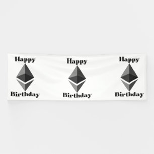 Alles Gute zum Geburtstag Ethereum Icon 4x12 Vinyl Banner