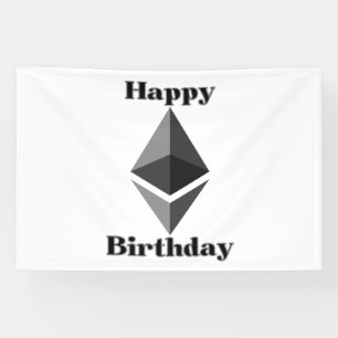 Alles Gute zum Geburtstag Ethereum Icon 4x6 Vinyl  Banner