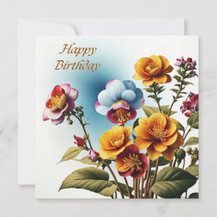 Alles Gute zum Geburtstag Farbige Tropische Blumen Karte