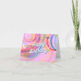 Alles Gute zum Geburtstag! Farbige Wirbel Dankeskarte