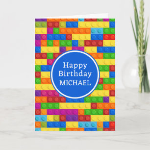 Alles Gute zum Geburtstag   Farbiger Baustein Karte
