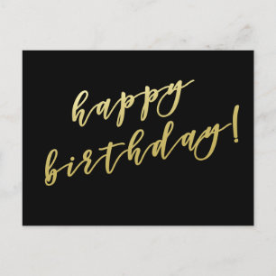 Alles Gute zum Geburtstag   Faux Gold Schrift Post Postkarte