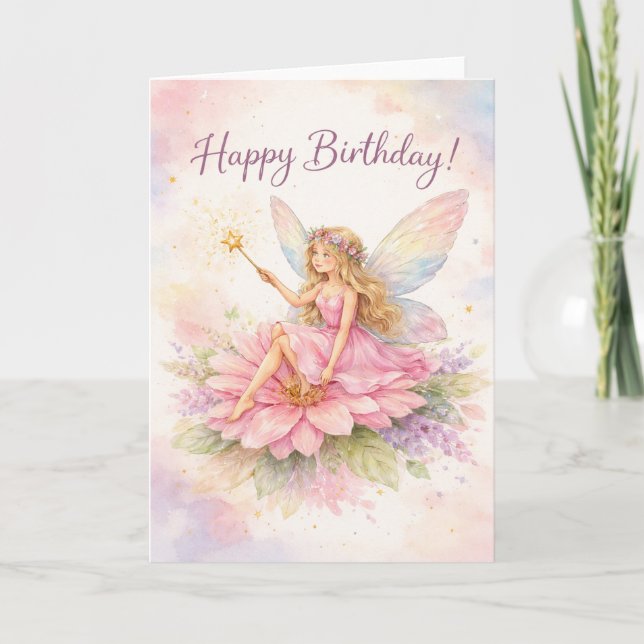 Alles Gute zum Geburtstag - Fee Karte (Vorderseite)