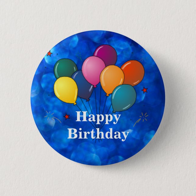"Alles Gute zum Geburtstag"-Feierballons Button (Vorderseite)