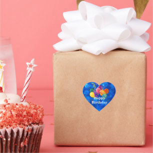 Alles Gute zum Geburtstag, Feierlichkeiten, Ballon Herz-Aufkleber