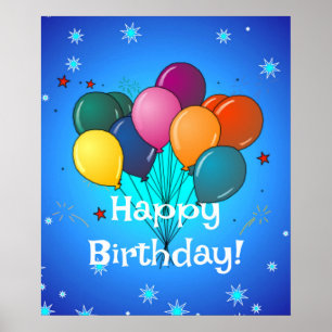 Alles Gute zum Geburtstag, festliche Geburtstagsfe Poster
