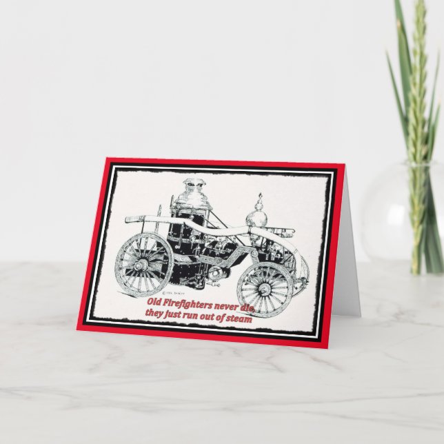 Alles Gute zum Geburtstag, Feuerwehrmann Karte (Vorderseite)