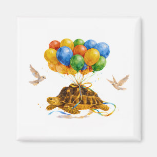 Alles Gute zum Geburtstag fliegende Sulcata-Schild Magnet