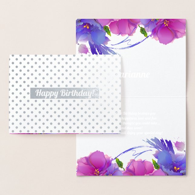 Alles Gute zum Geburtstag. Floral Luxury Folienkarte (Anzeige)