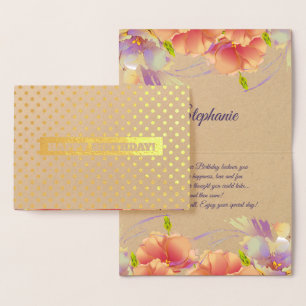 Alles Gute zum Geburtstag. Floral Luxury Real Foil Folienkarte