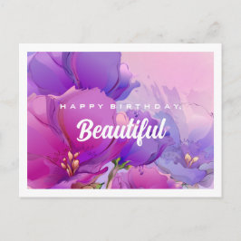 Alles Gute zum Geburtstag. Floral Wasserfarbene Po Postkarte