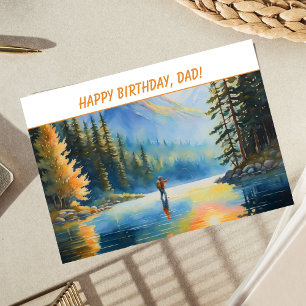 Alles Gute zum Geburtstag Fly-Fischer Vater Karte