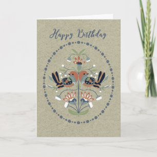 Alles Gute zum Geburtstag Folk Art Stil Karte