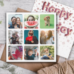 Alles Gute zum Geburtstag Foto-Collage & Ballon-Te Feiertagskarte