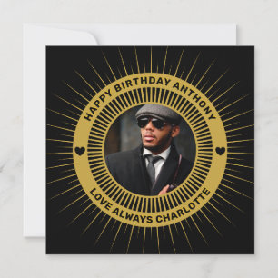 Alles Gute zum Geburtstag Foto Gold Schwarz Modern