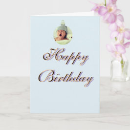 Alles Gute zum Geburtstag Foto Name Kinder blau Karte