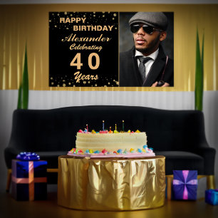 Alles Gute zum Geburtstag Foto-Party-Event Gold Sc Poster