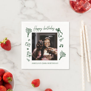 Alles Gute zum Geburtstag Foto Personalisierte Geb Serviette