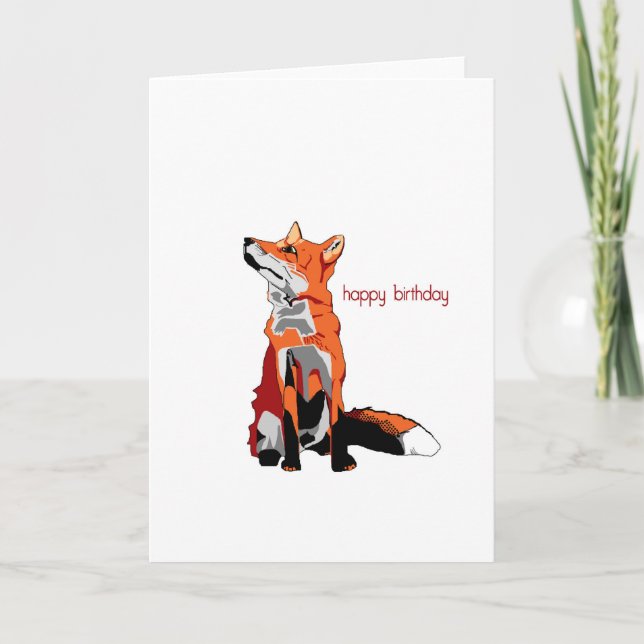 Alles Gute zum Geburtstag Foxy Karte (Vorderseite)
