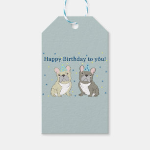 Alles Gute zum Geburtstag Franzose, Bulldogge Geschenkanhänger