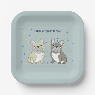 Alles Gute zum Geburtstag Franzose, Bulldogge Pappteller