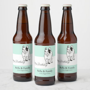 Alles Gute zum Geburtstag Französische Bulldogge  Bierflaschenetikett