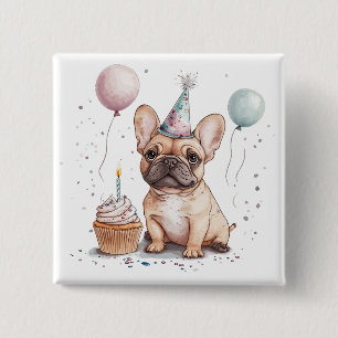 Alles Gute zum Geburtstag Französische Bulldogge Button