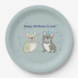 Alles Gute zum Geburtstag Französische Bulldogge Pappteller