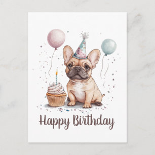 Alles Gute zum Geburtstag Französische Bulldogge Postkarte