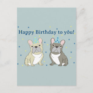 Alles Gute zum Geburtstag Französische, Bulldogge Postkarte