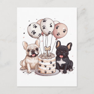 Alles Gute zum Geburtstag Französische Bulldoggen Postkarte