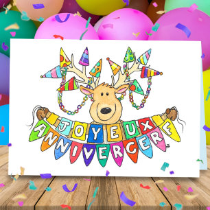 Alles Gute zum Geburtstag - französischer Gruß Karte