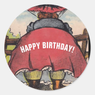 ALLES GUTE ZUM GEBURTSTAG FRAU MIT GROSSER HINTERS RUNDER AUFKLEBER